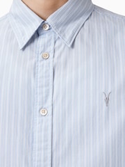 AllSaints Blue 100% Organic Cotton Orlando Shirts - Image 6 of 7