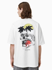 AllSaints White Breaker Crew 100% Organic Cotton T-Shirt - Image 2 of 8