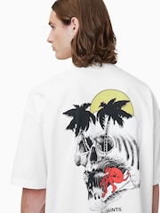 AllSaints White Breaker Crew 100% Organic Cotton T-Shirt - Image 6 of 8