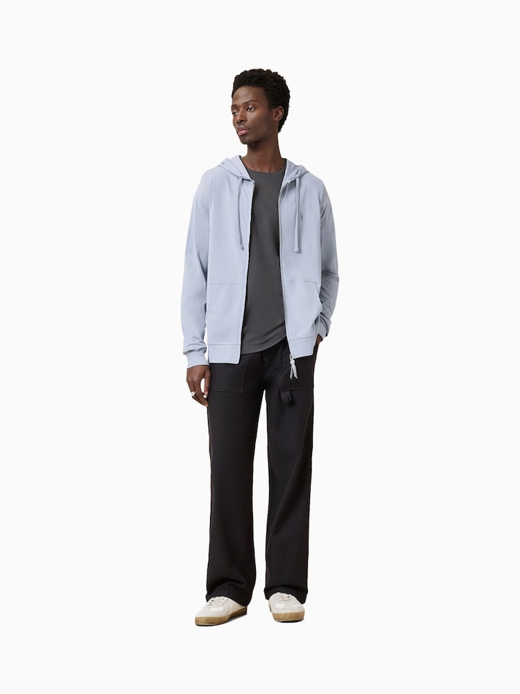 AllSaints Willow Blue Brace 100% Organic Cotton Hoodie - Image 1 of 7