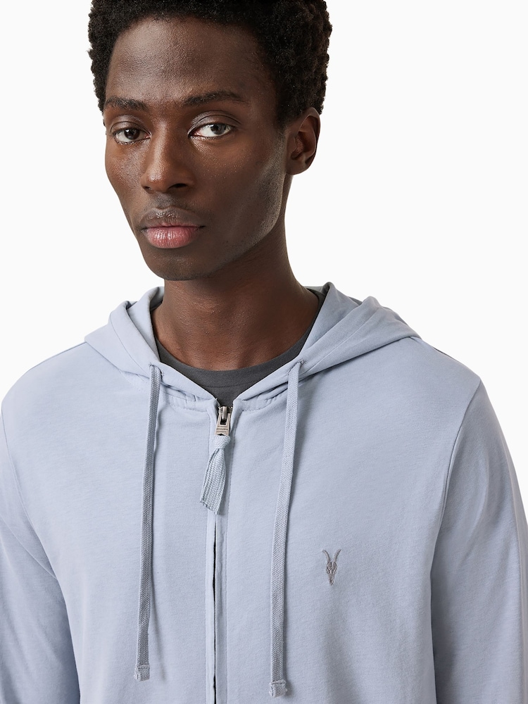 AllSaints Willow Blue Brace 100% Organic Cotton Hoodie - Image 2 of 7 AllSaints Willow Blue Brace 100% Organic Cotton Hoodie - Image 2 of 7
