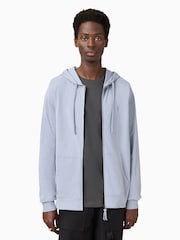 AllSaints Willow Blue Brace 100% Organic Cotton Hoodie - Image 3 of 7