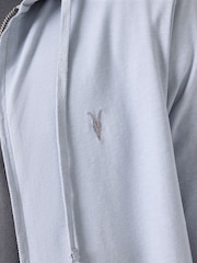 AllSaints Willow Blue Brace 100% Organic Cotton Hoodie - Image 5 of 7