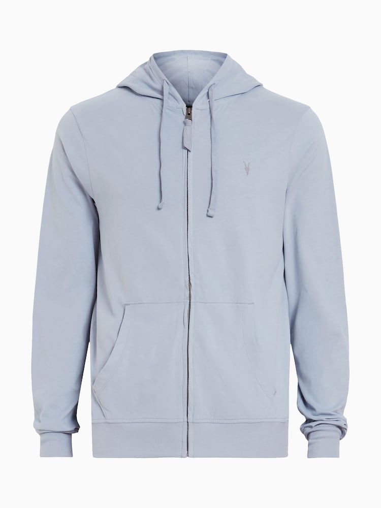 AllSaints Willow Blue Brace 100% Organic Cotton Hoodie - Image 7 of 7