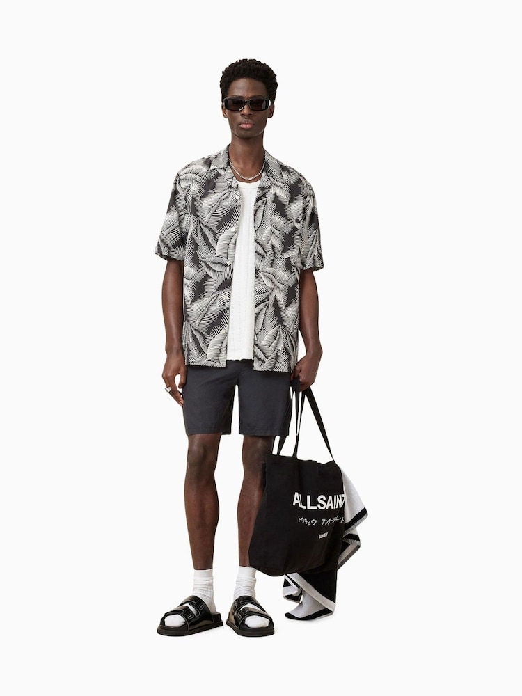 AllSaints Black Warden Swimshorts - Image 2 of 10