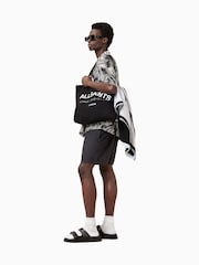 AllSaints Black Warden Swimshorts - Image 6 of 10