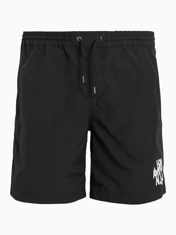 AllSaints Black Orlando Swim Shorts - Image 9 of 9