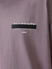 AllSaints Purple 100% Organic Cotton Redact Crew T-Shirt - Image 9 of 9