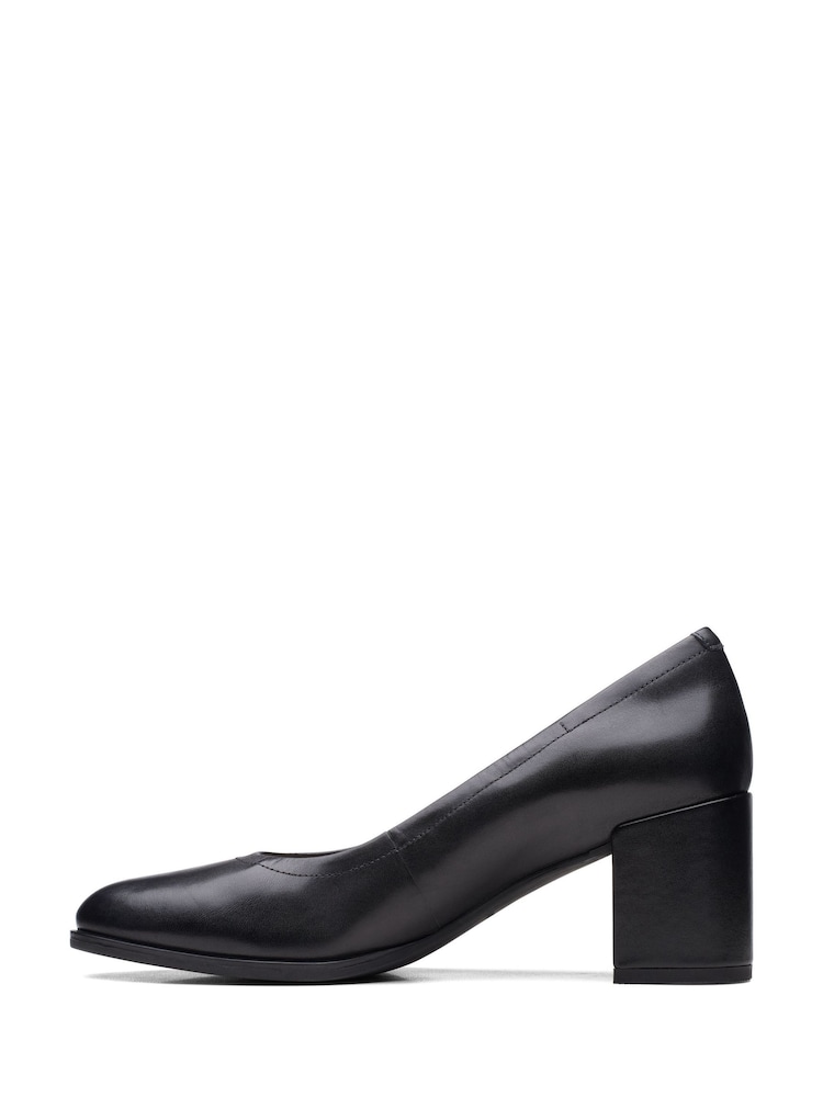 Clarks Black Leather Freva55 Court Shoes - Image 2 of 7