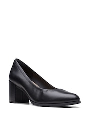 Clarks Black Leather Freva55 Court Shoes - Image 3 of 7