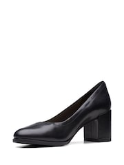 Clarks Black Leather Freva55 Court Shoes - Image 4 of 7