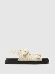 Schuh Natural Tabs Raffia Sandals - Image 1 of 4
