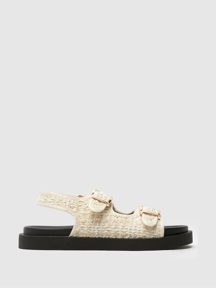 Schuh Natural Tabs Raffia Sandals - Image 1 of 4