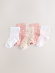 Roz - Pachet 5 de șosete pentru bebeluși (0luni-2ani) - Imaginea 1 din 3