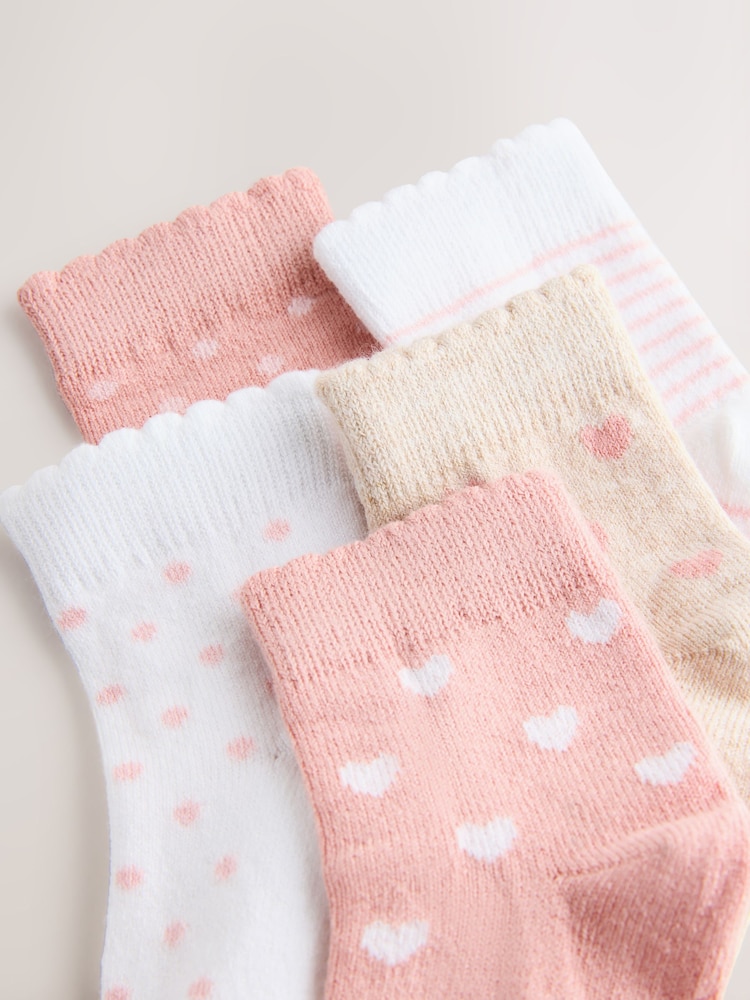 Roz - Pachet 5 de șosete pentru bebeluși (0luni-2ani) - Imaginea 2 din 3