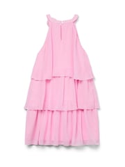 VERO MODA Pink Girls Tiered Ruffle Dress With Rose Corsage Detail - Image 5 of 5