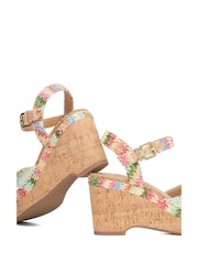Dune London Natural Standard Fit Kelulu Cork Cross Wrap Wedge Sandals - Image 6 of 6
