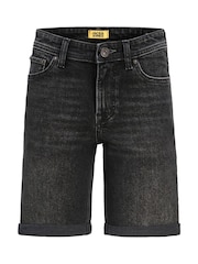 Черный - Джинсовые шорты классического кроя JACK & JONES Junior - Изображение 1 из 4
