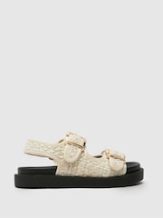 Schuh Natural Tabs Raffia Sandals - Image 1 of 4