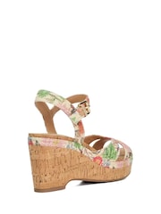 Dune London Multi Standard Fit Kelulu Cork Cross Wrap Wedge Sandals - Image 4 of 6