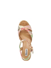 Dune London Multi Standard Fit Kelulu Cork Cross Wrap Wedge Sandals - Image 5 of 6