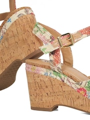 Dune London Multi Standard Fit Kelulu Cork Cross Wrap Wedge Sandals - Image 6 of 6