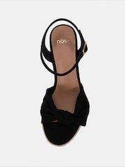 Novo Black Bloom Knot Cork Wedge Sandals - Image 6 of 7