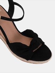 Novo Black Bloom Knot Cork Wedge Sandals - Image 7 of 7
