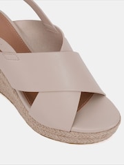 Novo Cream Wide Fit Blossom Espadrille Cross Front Wedge Sandals - Image 6 of 6
