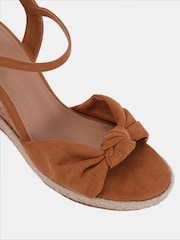 Novo Brown Bloom Knot Cork Wedge Sandals - Image 6 of 6
