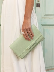 Novo Green Arizona Bow Detail Clutch Bag - Image 1 of 5