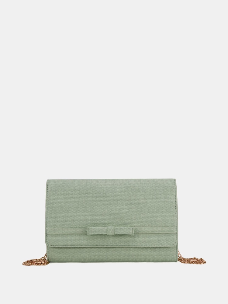 Novo Green Arizona Bow Detail Clutch Bag - Image 2 of 5