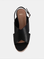 Novo Blossom Espadrille com plataforma cruzada na frente Sandals - Imagem 5 de 6