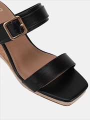 Novo Black Birch Buckle Mule Wedge Sandals - Image 6 of 6
