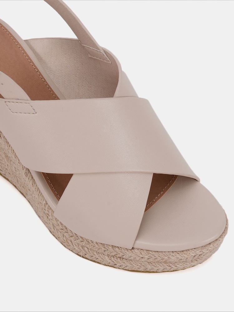 Novo Cream Blossom Espadrille Cross Front Wedge Sandals - Image 6 of 6