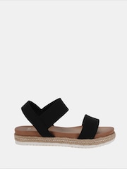 أسود - Novo Wide Fit Bologna Stretch Espadrille Sandals - صورة 2 من 6