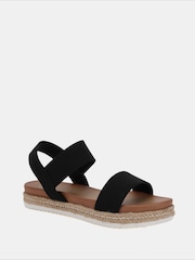 أسود - Novo Wide Fit Bologna Stretch Espadrille Sandals - صورة 3 من 6