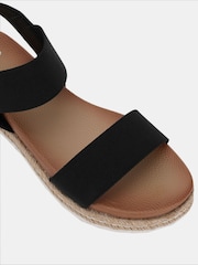 أسود - Novo Wide Fit Bologna Stretch Espadrille Sandals - صورة 6 من 6