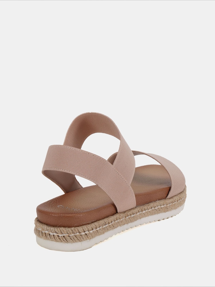 Novo Nude Wide Fit Bologna Stretch Espadrille Sandals - Image 5 of 7