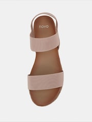 Novo Nude Wide Fit Bologna Stretch Espadrille Sandals - Image 6 of 7
