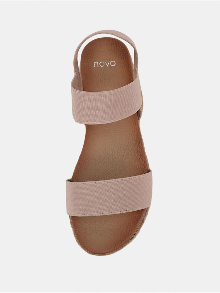 Novo Nude Wide Fit Bologna Stretch Espadrille Sandals - Image 6 of 7