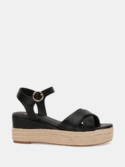 Novo Black Bowen Mid Espadrille Wedge Sandals - Image 2 of 6
