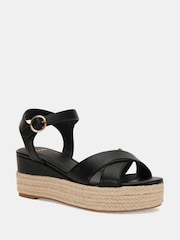 Novo Black Bowen Mid Espadrille Wedge Sandals - Image 3 of 6