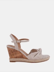 Novo Natural Wide Fit Bloom Knot Cork Wedge Sandals - Image 2 of 6