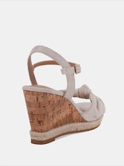 Novo Natural Wide Fit Bloom Knot Cork Wedge Sandals - Image 4 of 6