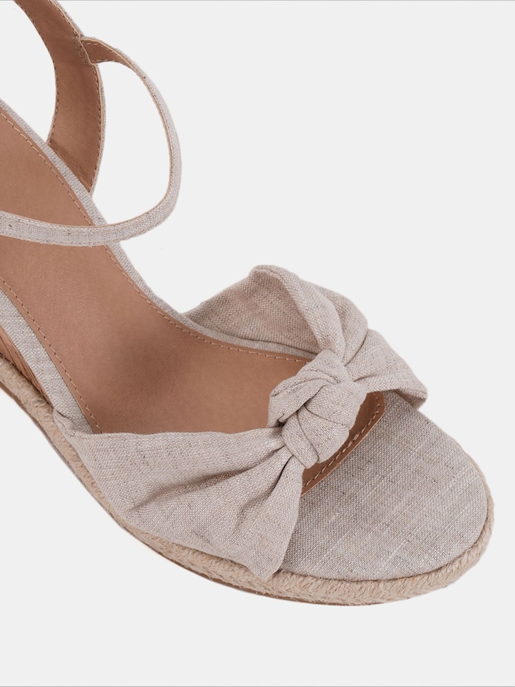 Novo Natural Wide Fit Bloom Knot Cork Wedge Sandals - Image 6 of 6