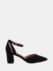 Novo Black Wide Fit Imelda Two Part Ankle Strap Courts - Image 2 of 6