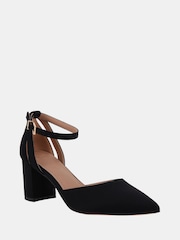 Novo Black Wide Fit Imelda Two Part Ankle Strap Courts - Image 3 of 6