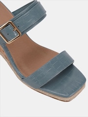 Novo Blue Birch Buckle Mule Wedge Sandals - Image 6 of 6