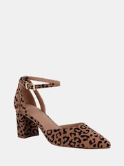 Novo Brown Wide Fit Imelda Two Part Ankle Strap Courts - Image 3 of 6